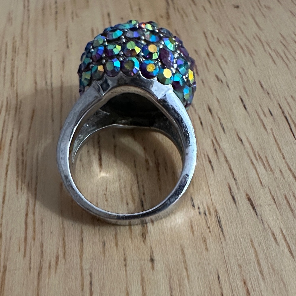 Multicolor Crystal Dome Ring - image 2